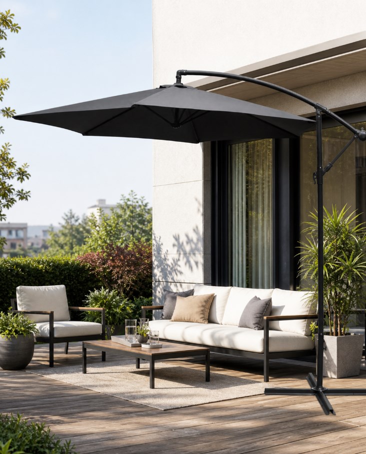 Parasol ogrodowy boczny Banana Grey 3 m Vimar